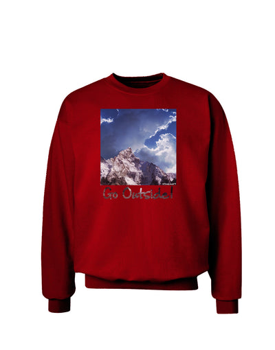 Go Outside Mountain Adult Dark Sweatshirt by TooLoud-Sweatshirts-TooLoud-Deep-Red-Small-Davson Sales