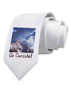 Go Outside Mountain Printed White Necktie by TooLoud