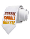 Gobble Gobble Gobble - Thanksgiving Printed White Necktie