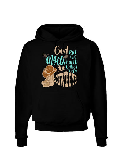 God put Angels on Earth and called them Cowboys Hoodie Sweatshirt-Hoodie-TooLoud-Black-Small-Davson Sales