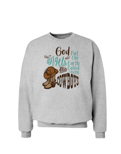 God put Angels on Earth and called them Cowboys Sweatshirt-Sweatshirts-TooLoud-AshGray-Small-Davson Sales