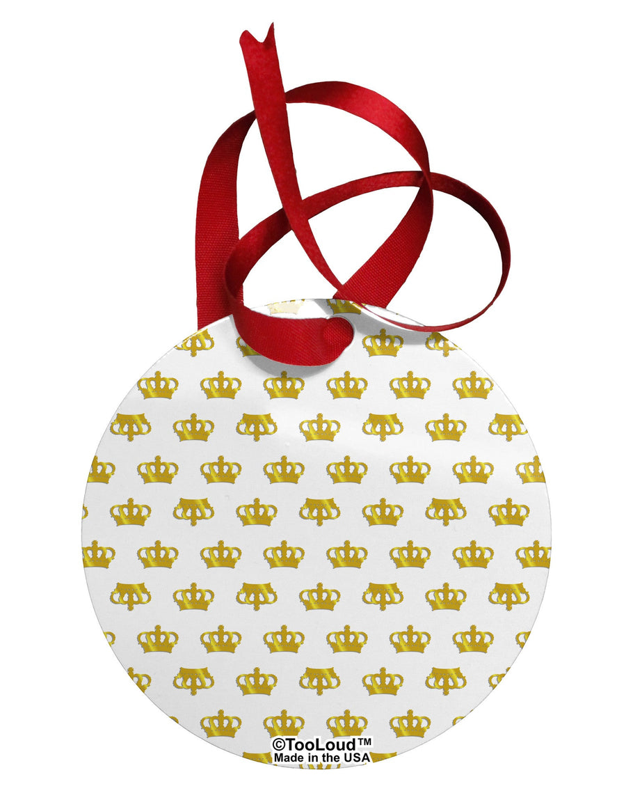 Gold Crowns AOP Circular Metal Ornament All Over Print by TooLoud-Ornament-TooLoud-White-Davson Sales