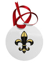 Golden Fleur de Lis Circular Metal Ornament-Ornament-TooLoud-White-Davson Sales