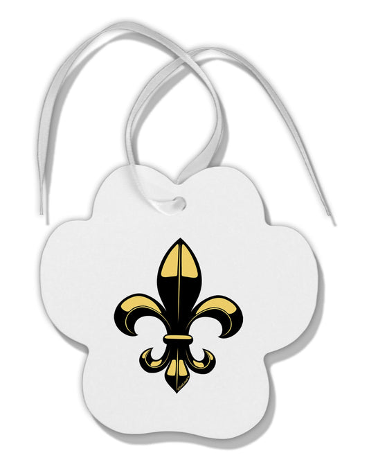 Golden Fleur de Lis Paw Print Shaped Ornament-Ornament-TooLoud-White-Davson Sales