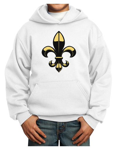 Golden Fleur de Lis Youth Hoodie Pullover Sweatshirt-Youth Hoodie-TooLoud-White-XS-Davson Sales