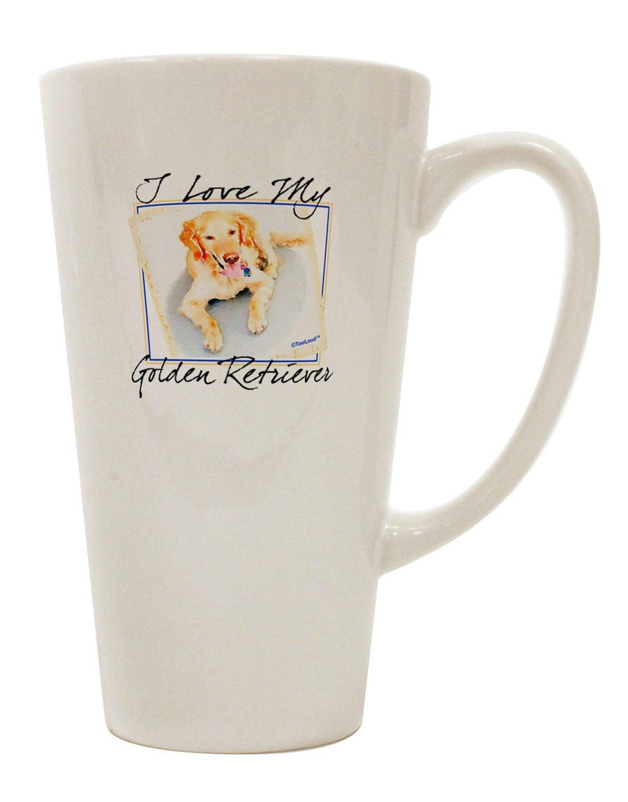 Golden Retriever Conical Latte Coffee Mug - Perfect for Dog Lovers TooLoud-Conical Latte Mug-TooLoud-White-Davson Sales