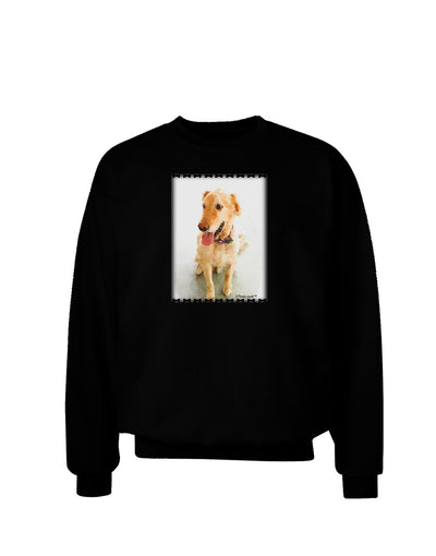 Golden Retriever Watercolor Adult Dark Sweatshirt-Sweatshirts-TooLoud-Black-Small-Davson Sales