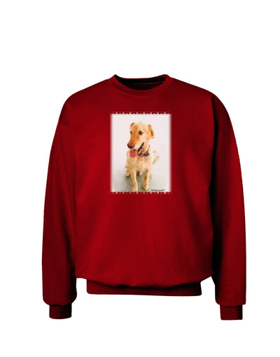 Golden Retriever Watercolor Adult Dark Sweatshirt-Sweatshirts-TooLoud-Deep-Red-Small-Davson Sales