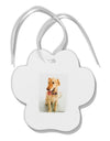 Golden Retriever Watercolor Paw Print Shaped Ornament-Ornament-TooLoud-White-Davson Sales