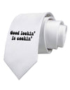 Good Lookin' Is Cookin' - Text Printed White Necktie