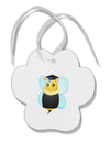 Graduation Bee Paw Print Shaped Ornament by TooLoud-Ornament-TooLoud-White-Davson Sales