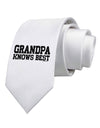 Grandpa Knows Best Printed White Necktie by TooLoud