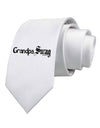 Grandpa Swag Text Printed White Necktie by TooLoud