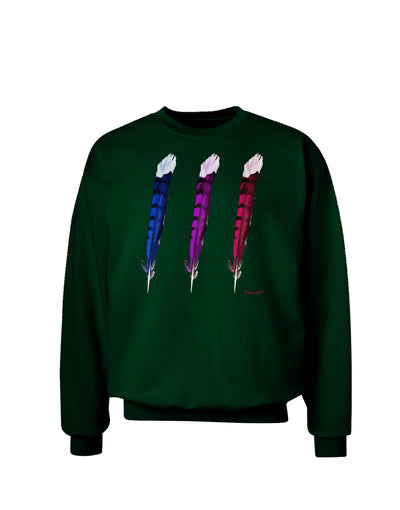 Graphic Feather Design - Feather Trio Adult Dark Sweatshirt by TooLoud-Sweatshirts-TooLoud-Deep-Forest-Green-Small-Davson Sales