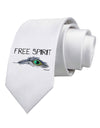 Graphic Feather Design - Free Spirit Printed White Necktie by TooLoud