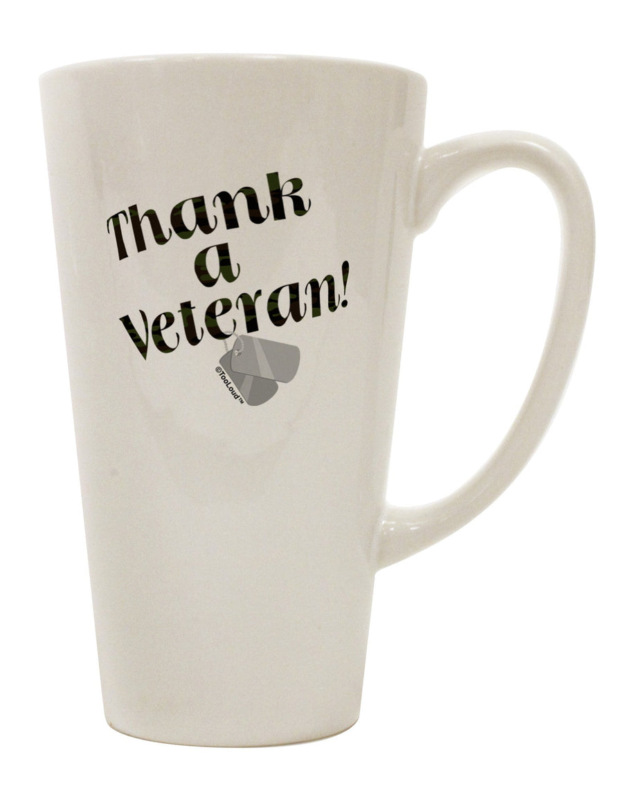 Gratitude for Our Veterans - 16 oz Conical Latte Coffee Mug - TooLoud-Conical Latte Mug-TooLoud-White-Davson Sales