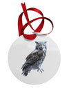 Great Horned Owl Photo Circular Metal Ornament-Ornament-TooLoud-White-Davson Sales