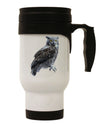 Great Horned Owl Photo Stainless Steel 14oz Travel Mug-Travel Mugs-TooLoud-White-Davson Sales