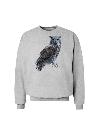 Great Horned Owl Photo Sweatshirt-Sweatshirts-TooLoud-AshGray-Small-Davson Sales