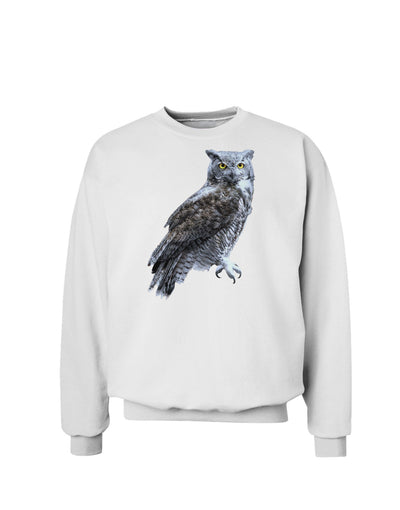 Great Horned Owl Photo Sweatshirt-Sweatshirts-TooLoud-White-Small-Davson Sales