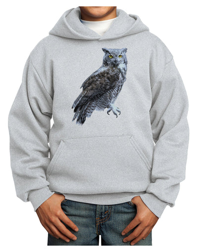 Great Horned Owl Photo Youth Hoodie Pullover Sweatshirt-Youth Hoodie-TooLoud-Ash-XS-Davson Sales