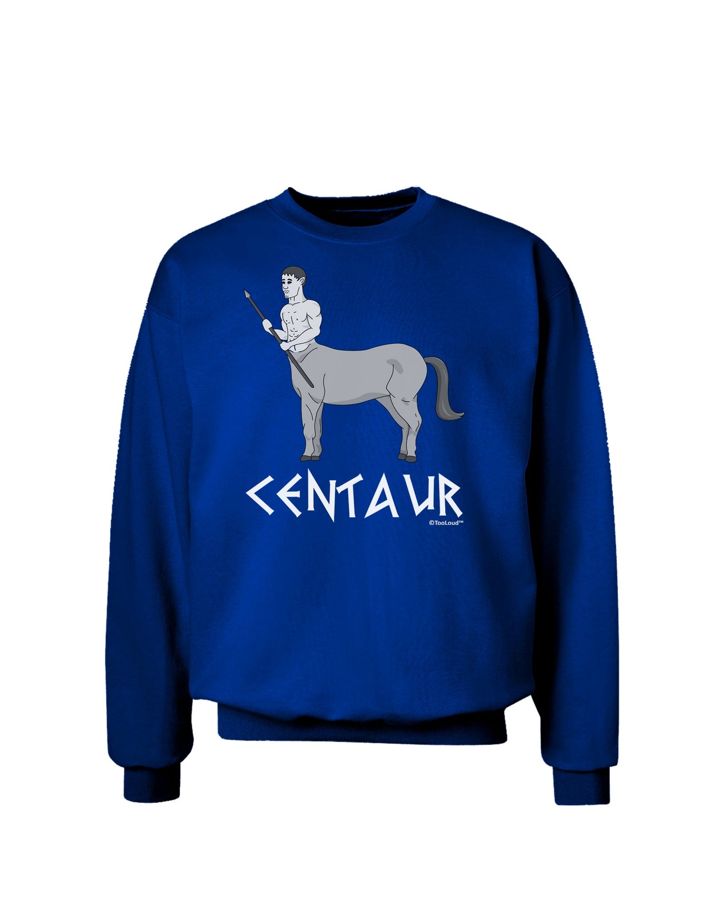 Greek Mythology Centaur Design - Grayscale - Text Adult Dark Sweatshirt by TooLoud-Sweatshirts-TooLoud-Deep-Royal-Blue-Small-Davson Sales