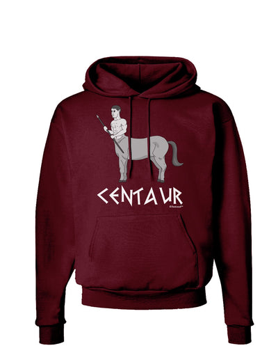 Greek Mythology Centaur Design - Grayscale - Text Dark Hoodie Sweatshirt by TooLoud-Hoodie-TooLoud-Maroon-Small-Davson Sales