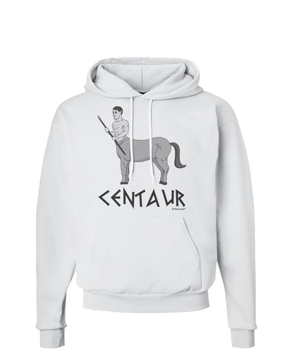 Greek Mythology Centaur Design - Grayscale - Text Hoodie Sweatshirt by TooLoud-Hoodie-TooLoud-White-Small-Davson Sales