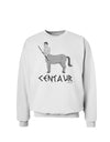 Greek Mythology Centaur Design - Grayscale - Text Sweatshirt by TooLoud-Sweatshirts-TooLoud-White-Small-Davson Sales