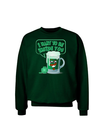 Green Beer - Inside You Adult Dark Sweatshirt-Sweatshirts-TooLoud-Deep-Forest-Green-Small-Davson Sales