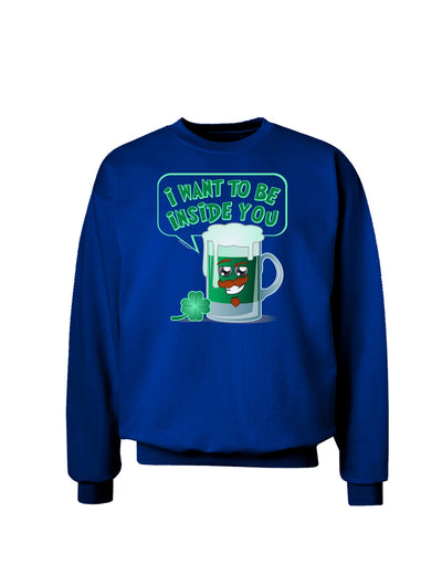 Green Beer - Inside You Adult Dark Sweatshirt-Sweatshirts-TooLoud-Deep-Royal-Blue-Small-Davson Sales