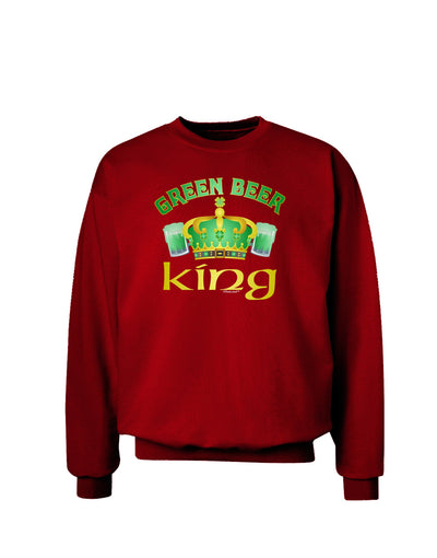 Green Beer King Adult Dark Sweatshirt-Sweatshirts-TooLoud-Deep-Red-Small-Davson Sales