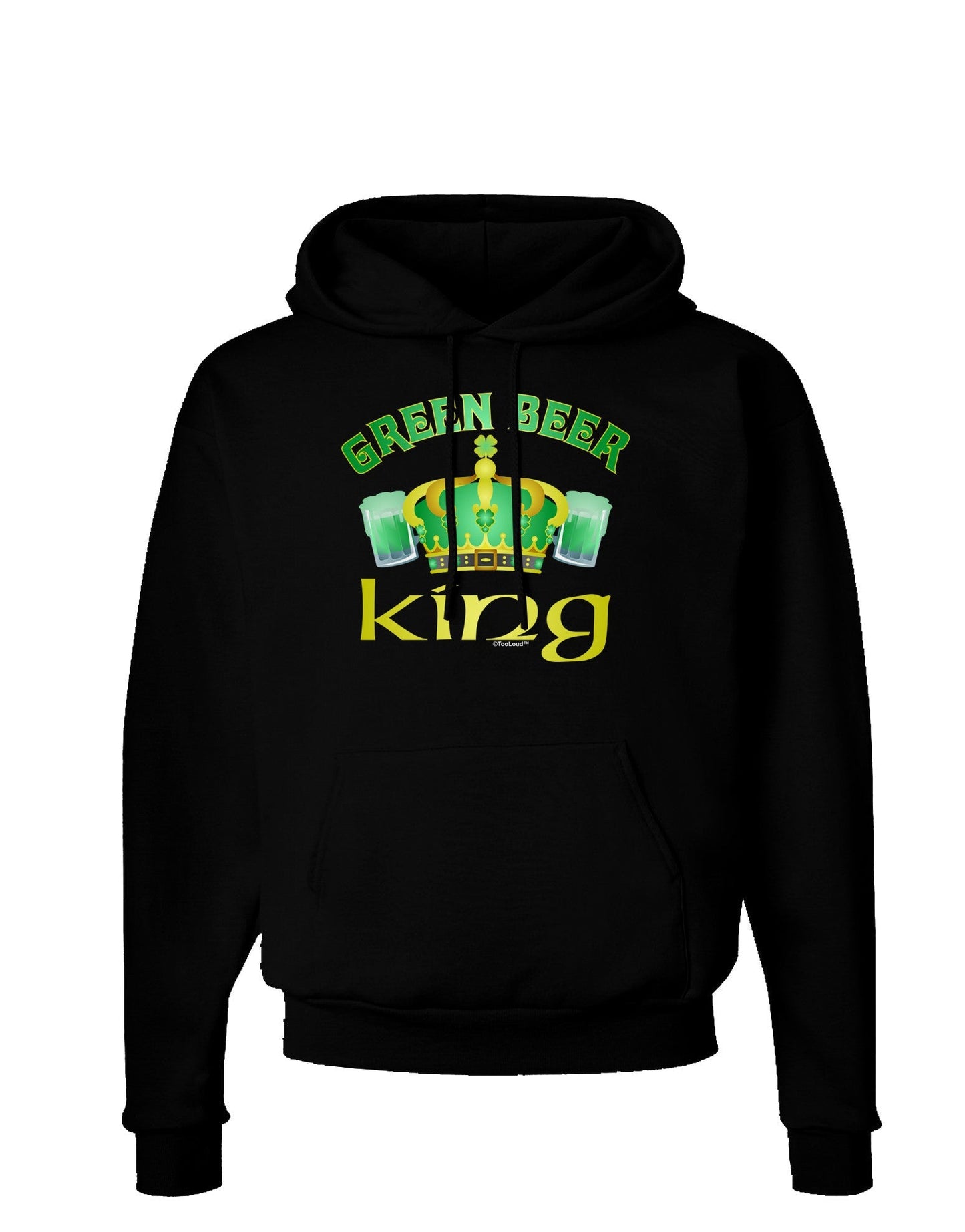 Green Beer King Dark Hoodie Sweatshirt-Hoodie-TooLoud-Black-Small-Davson Sales