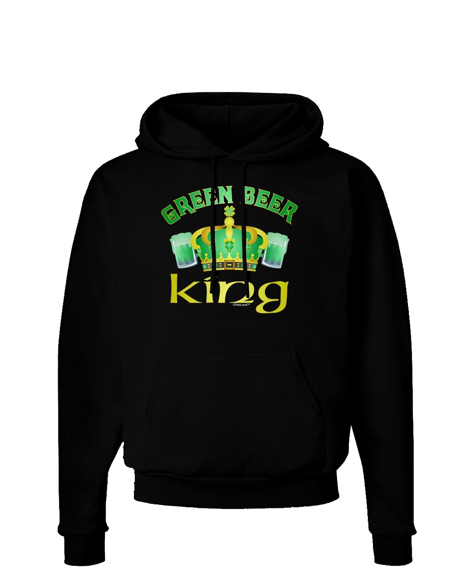 Green Beer King Dark Hoodie Sweatshirt-Hoodie-TooLoud-Black-Small-Davson Sales