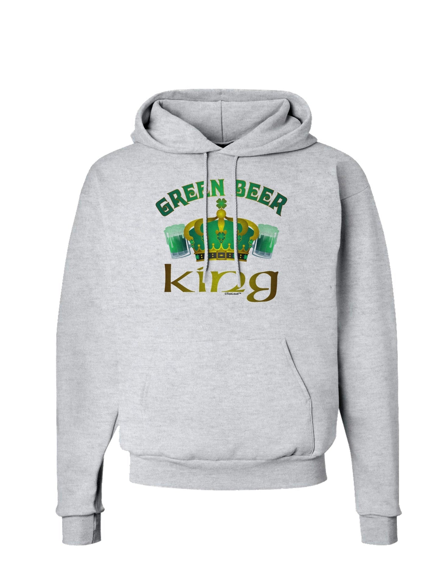 Green Beer King Hoodie Sweatshirt-Hoodie-TooLoud-AshGray-Small-Davson Sales