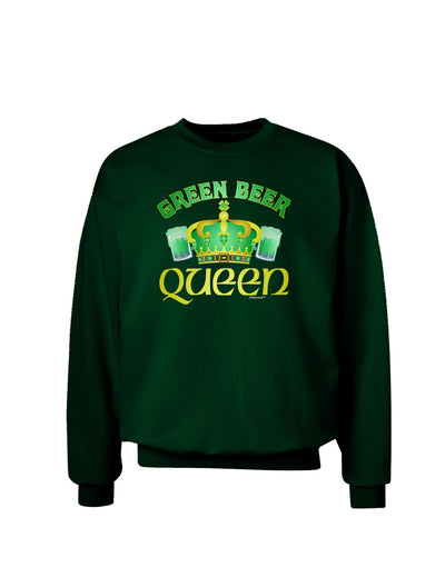 Green Beer Queen Adult Dark Sweatshirt-Sweatshirts-TooLoud-Deep-Forest-Green-Small-Davson Sales