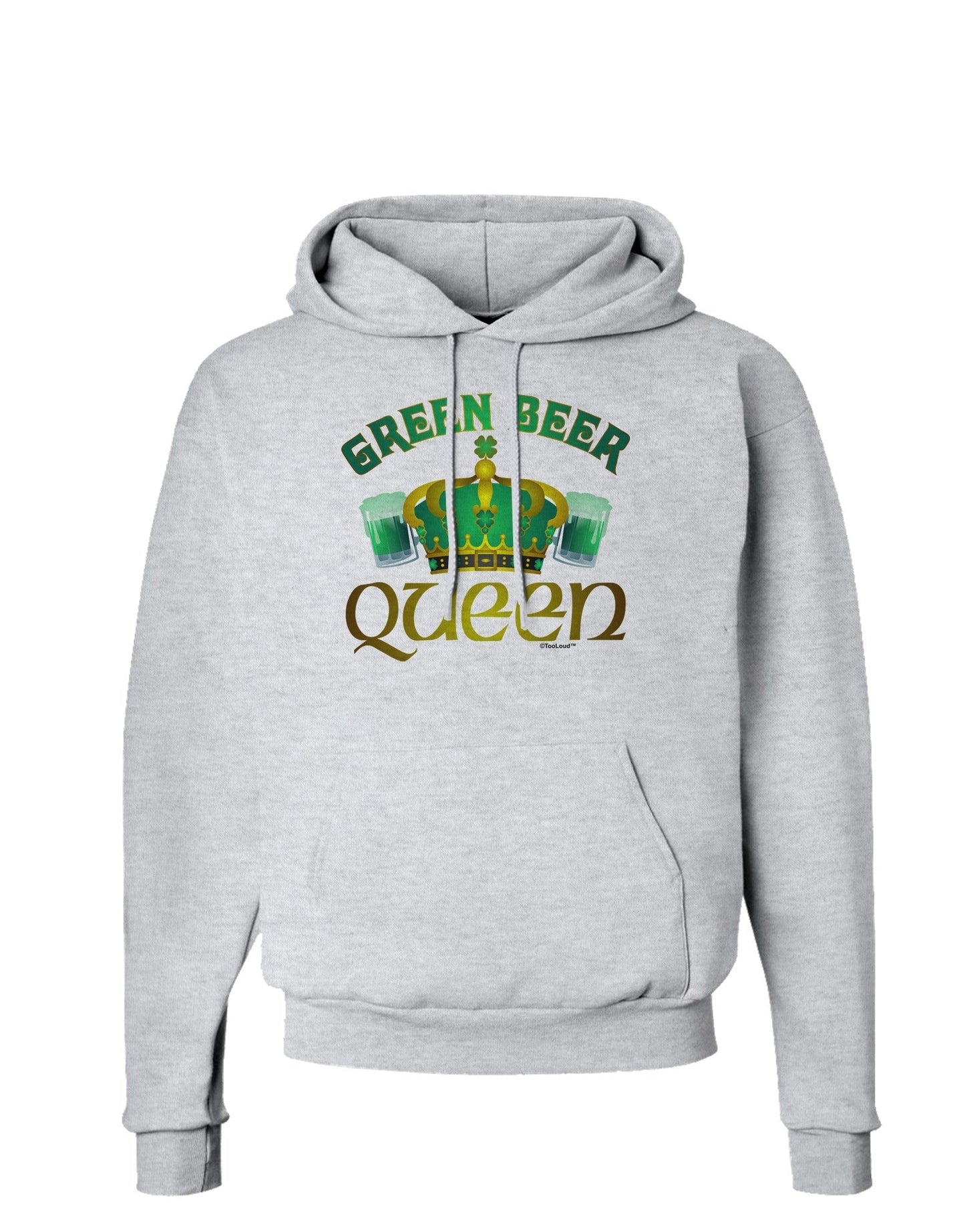 Green Beer Queen Hoodie Sweatshirt-Hoodie-TooLoud-AshGray-Small-Davson Sales