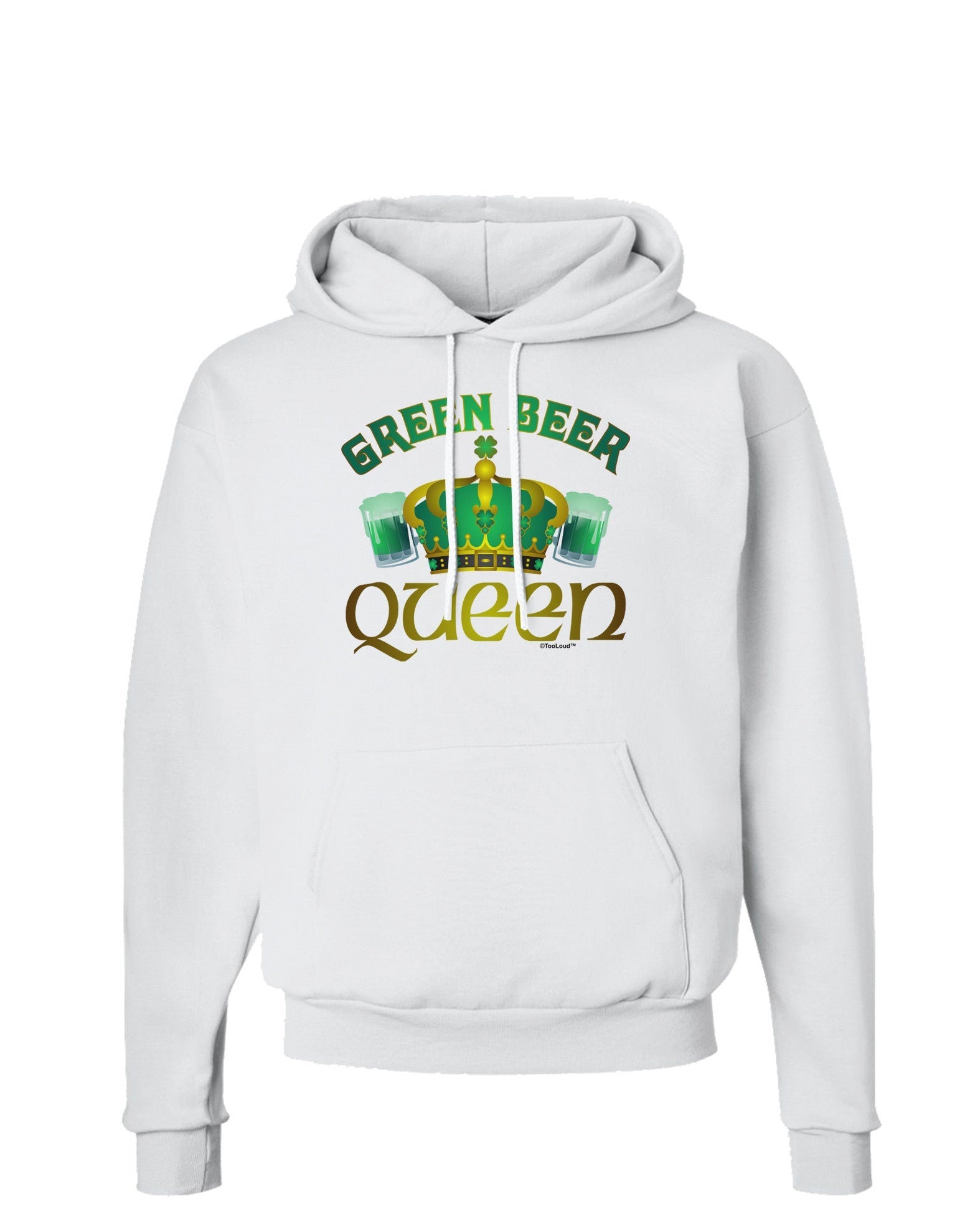Green Beer Queen Hoodie Sweatshirt-Hoodie-TooLoud-White-Small-Davson Sales