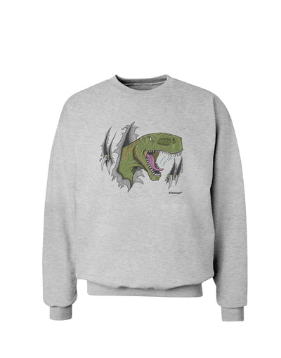 Green Dinosaur Breaking Free Sweatshirt by TooLoud-Sweatshirts-TooLoud-AshGray-Small-Davson Sales