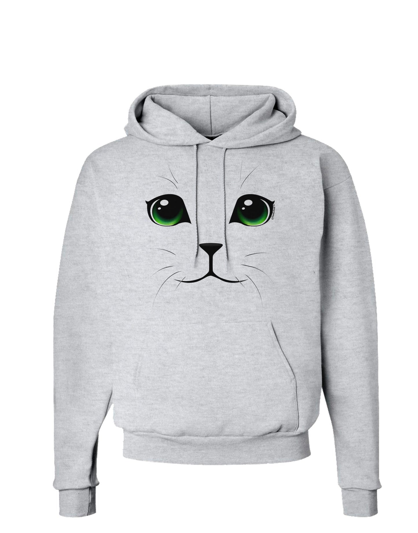 Green-Eyed Cute Cat Face Hoodie Sweatshirt-Hoodie-TooLoud-AshGray-Small-Davson Sales