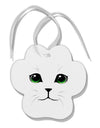 Green-Eyed Cute Cat Face Paw Print Shaped Ornament-Ornament-TooLoud-White-Davson Sales