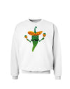 Green Hot Mexican Chili Pepper Sweatshirt-Sweatshirts-TooLoud-White-Small-Davson Sales