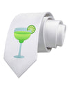 Green Margarita with Lime - Cinco de Mayo Printed White Necktie by TooLoud