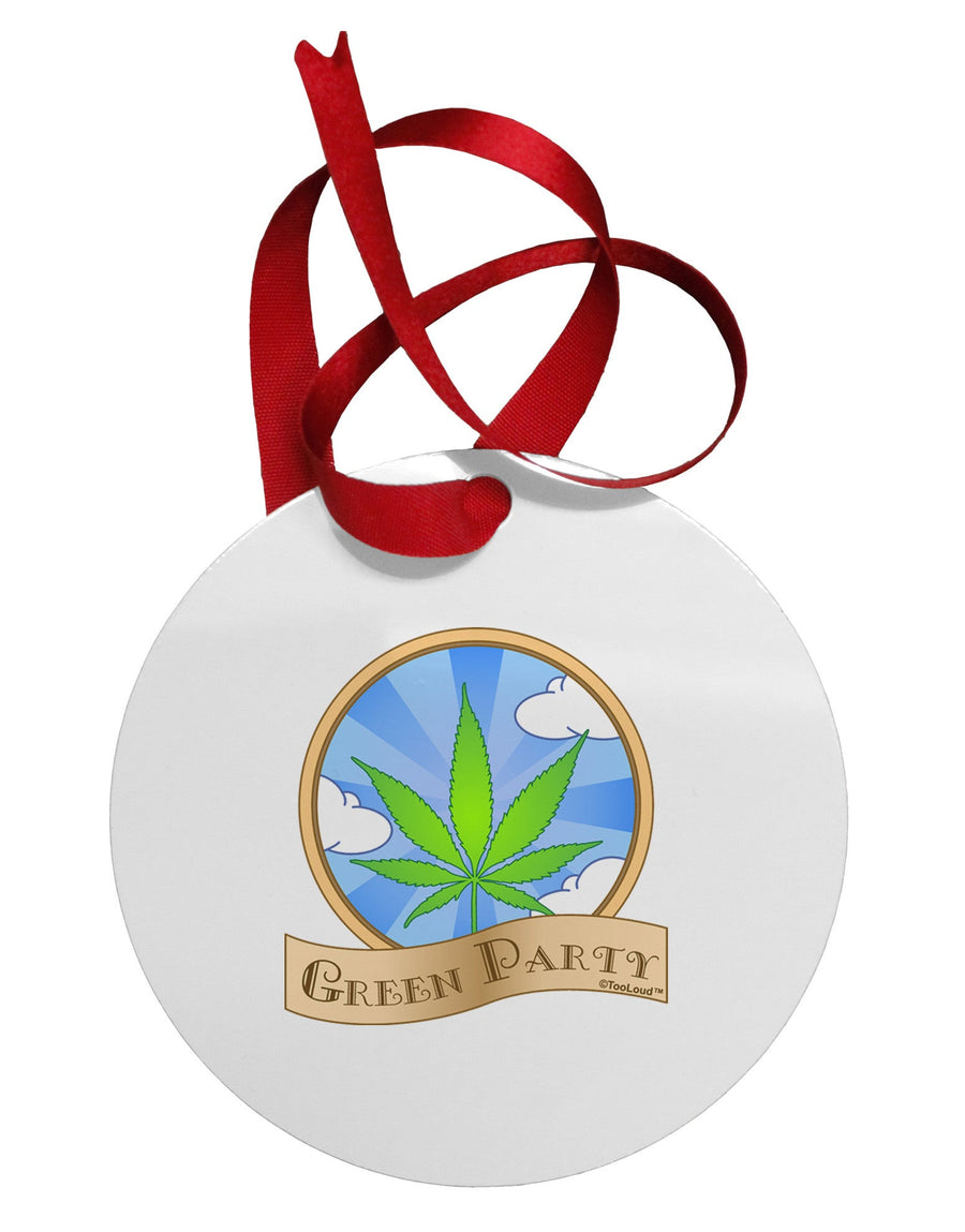 Green Party Symbol Circular Metal Ornament-Ornament-TooLoud-White-Davson Sales