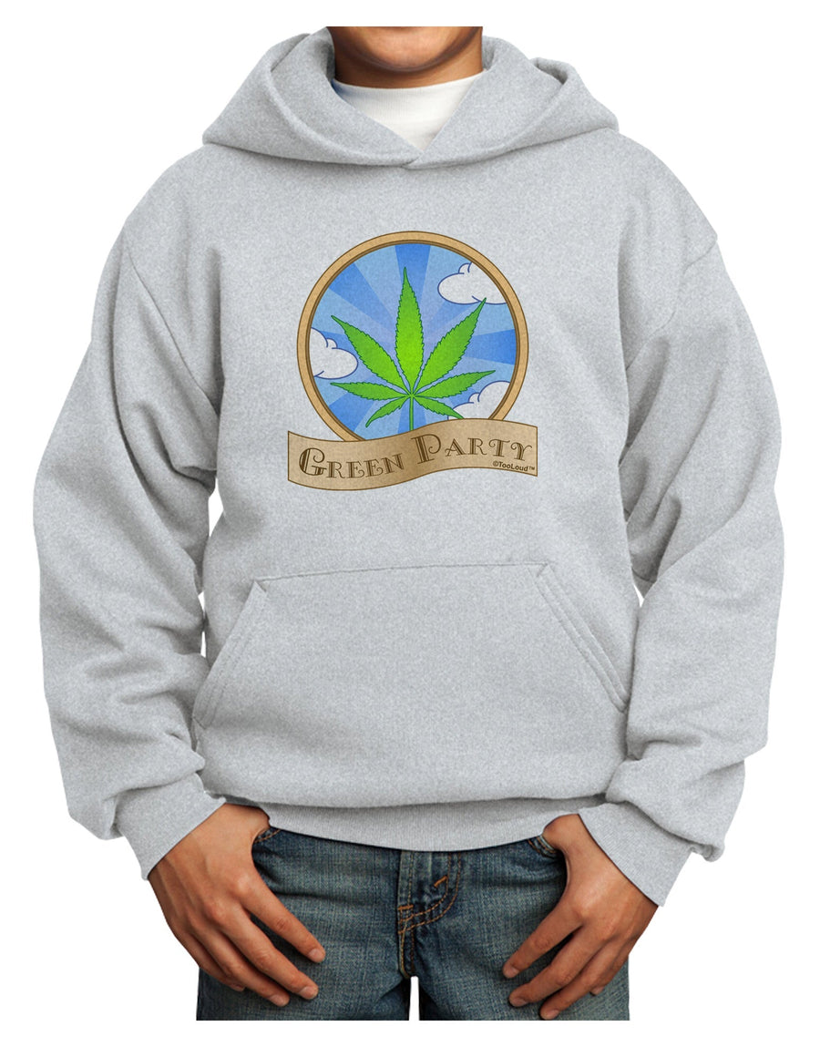 Green Party Symbol Youth Hoodie Pullover Sweatshirt-Youth Hoodie-TooLoud-White-XS-Davson Sales