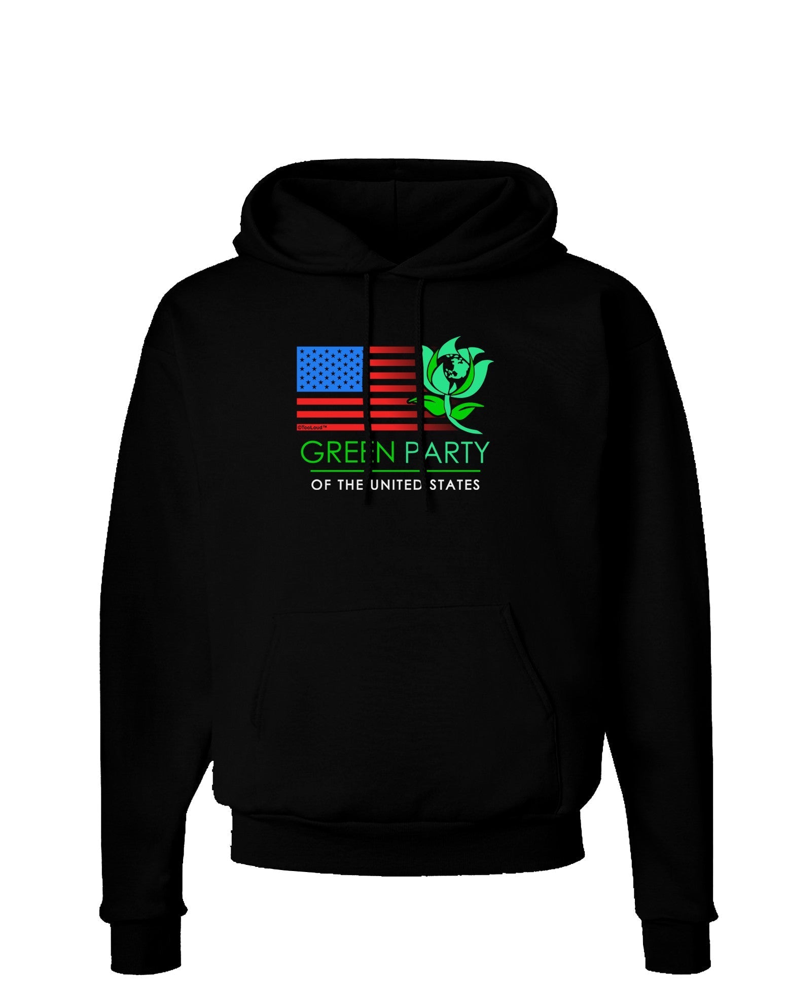 Green Party US Flag Dark Hoodie Sweatshirt-Hoodie-TooLoud-Black-Small-Davson Sales