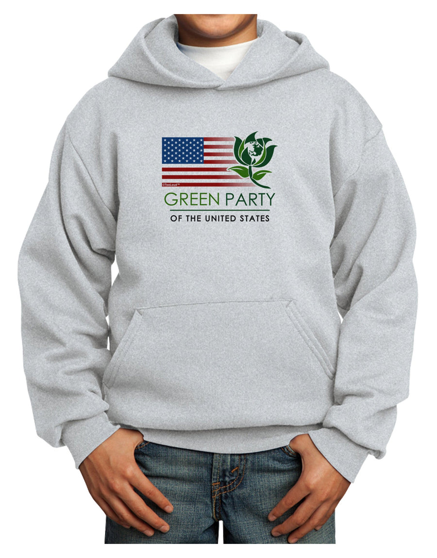 Green Party US Flag Youth Hoodie Pullover Sweatshirt-Youth Hoodie-TooLoud-White-XS-Davson Sales