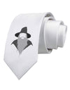 Grey Wizard Printed White Necktie