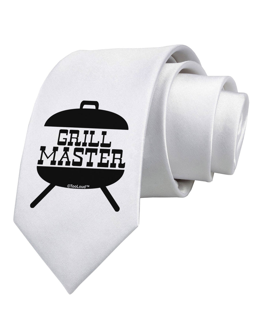 Grill Master Grill Design Printed White Necktie