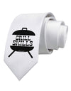 Grill Skills Grill Design Printed White Necktie by TooLoud